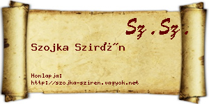 Szojka Szirén névjegykártya